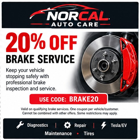 20% off Brake Service — code BRAKE20